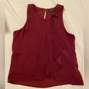 BRF Burgundy Shell with Ruffle Detail